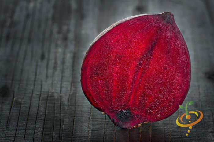 Dark red Detroit beet seeds from SeedsNow, showing fresh seed packets and vibrant beet root images.