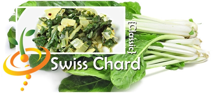 Fresh Swiss Chard "Fordhook" Giant seeds from SeedsNow, showing vibrant green leaves and sturdy stems.